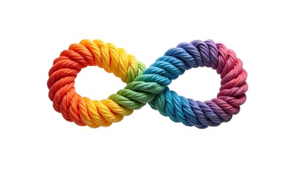 Infinity Symbol Made of Colorful Cords and Pieces Representing Autism and Infinite Possibilities
