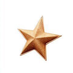 Obraz premium A shiny, golden star with a three-dimensional appearance, reflecting light and showcasing its textured surface.