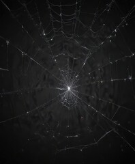 Intricate web of luminescent points, filling a black background ,  space,  particle physics,  superposition
