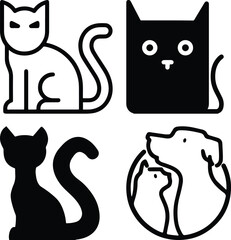 Cat icon bundle simple icon. Vector ICON all icon Viktor