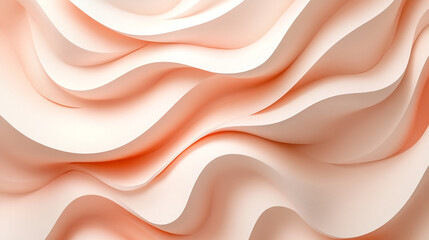 Abstract peach and cream wave background texture design soft elegant swirls smooth.