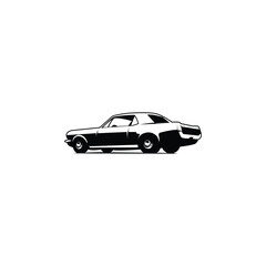 vintage car silhouette vector. isolated white background side view best for badge, emblem and sticker design.