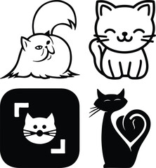 Cat icon bundle simple icon. Vector ICON all icon Viktor