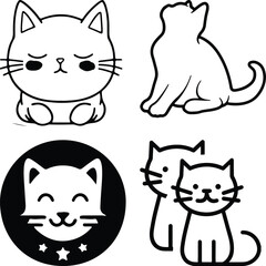 Cat icon bundle simple icon. Vector ICON all icon Viktor