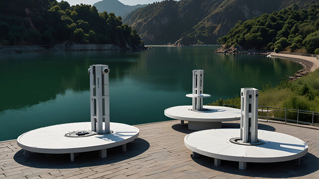 "Daman-e-Koh viewpoint with floating platforms and augmented reality telescopes."


