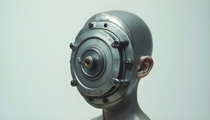 Head Represented as a Safe Symbolizing the Difficulty of Opening Up to the World