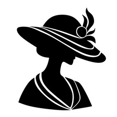 elegant woman with hat vector illustration