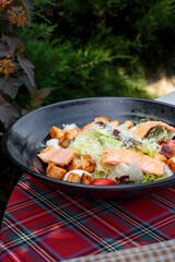 Fresh and delicious salad with dressing