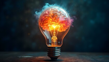 Brain as Colorful Lamp - Symbolizing Neurodiversity and Creativity in Autism and ADHD