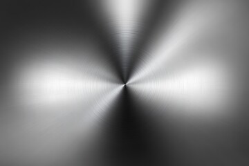 Shiny silver metal texture, radial gradient effect, industrial surface, gray scale