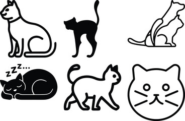 Cat icon bundle simple icon. Vector ICON all icon Viktor