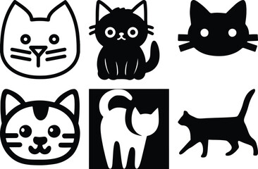 Obraz premium Cat icon bundle simple icon. Vector ICON all icon Viktor