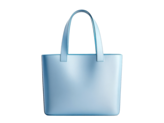 blue tote bag, isolated on white background.