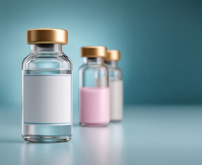 Vaccine Vials with blank white label