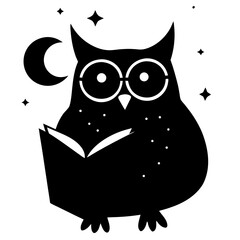 owl on a black background