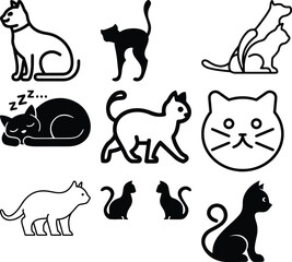 Cat icon bundle simple icon. Vector ICON all icon Viktor