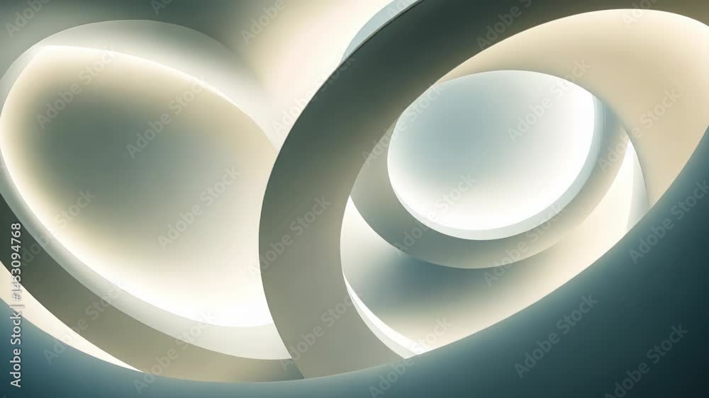 Poster Exploring mesmerizing light patterns in a modern architectural space during twilight hours Generative AI