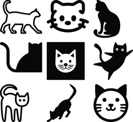 Cat icon bundle simple icon. Vector ICON all icon Viktor