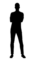 Casual Man Silhouette – Full Body Relaxed Male Vector Illustration