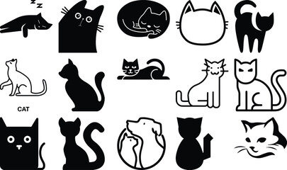 Cat icon bundle simple icon. Vector ICON all icon Viktor