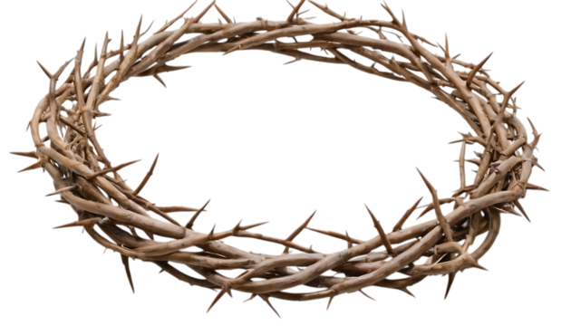 Crown of thorns isolated on transparent background,jesus christ, thorn, black and white, crown, feather, fly, horizontal, simplicity, sparse, variation, design element,45