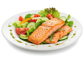 Grilled salmon salad recipe healthy food fresh vegetables lunch dinner