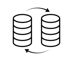 Replication Outline Icon. Data Replication Icon for Backup Solutions vector illustration.