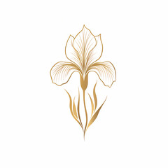 Beautiful gold flower illustration with detailed petal design Generative AI