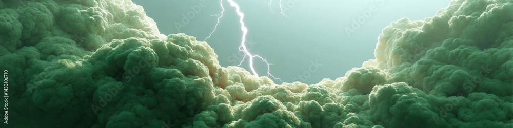 Poster climate crisis visualization dramatic atmospheric turbulence with lightning - cinematic weather docu
