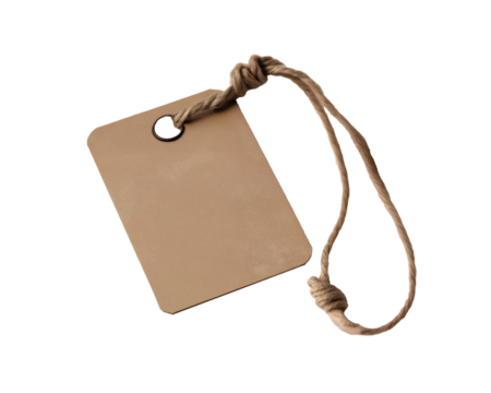 price tag, blank paper tags on transparent background