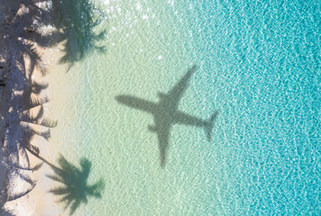 Nature of the beach and sea Summer with sunshine, sandy beaches, clear blue waters sparkling...