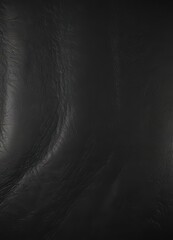 Luxurious black leather texture; rich grain, subtle sheen , luxury, shine, close-up