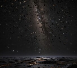 Millions of stars glitter across inky blackness ,  astronomy,  starfield,  black
