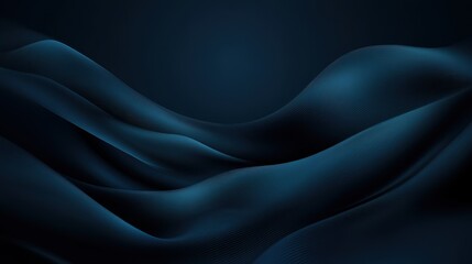Fototapeta premium Deep indigo fabric waves in a smooth, dark background.
