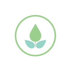 Simple Green Leaf and Drop Logo Design for Eco Friendly Brands