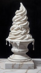 Ice Cream Sculpture, Black Background