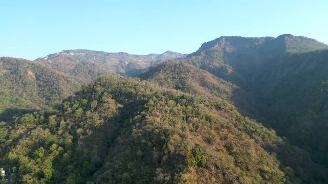 beautiful hills in rishikesh drone view in india
