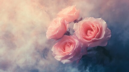 Delicate Pink Roses: A Soft, Romantic Floral Painting