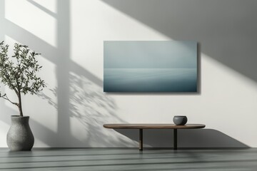 Serene, muted hues depict a tranquil water scene.