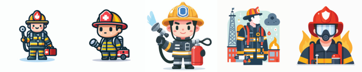 vector of firefighter.