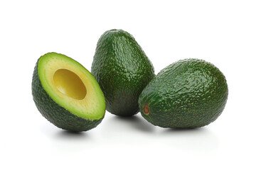 avocado on white background