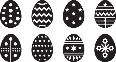 Black and white easter eggs collection.
