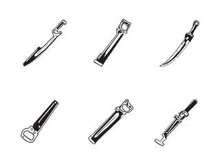 Bone saw line art orthopedic hand tool