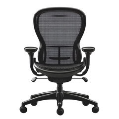 A modern and ergonomic office chair featuring a sleek black mesh back and a minimalist uncluttered design for a productive and comfortable workspace