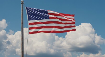 Fototapeta premium American flag waving in the wind