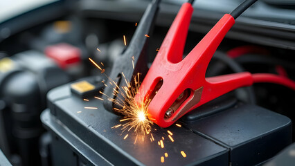 Jumpstarting a Car Battery With Jumper Cables