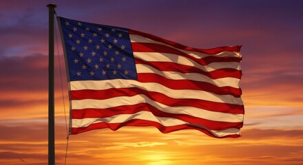 American flag waving in the wind