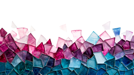 Vibrant mosaic of clear glass pieces