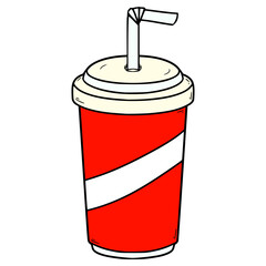 soda cup illustration hand drawn isolated vector