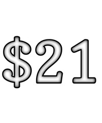 dollar sign on a white background $21